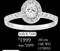 Charm Diamond Glacier Fire 14K White Gold Oval 0.60CTW Bridal Ring offer