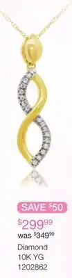 Charm Diamond Infinite Love 10K Yellow Gold Diamond Pendant offer