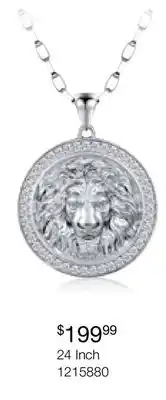 Charm Diamond Sterling Silver Cubic Zirconia Lion 24 Pendant offer