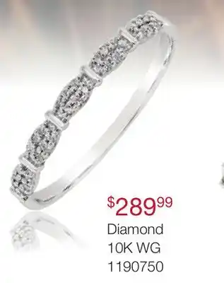 Charm Diamond 10K White Gold Diamond Stackable Ring offer