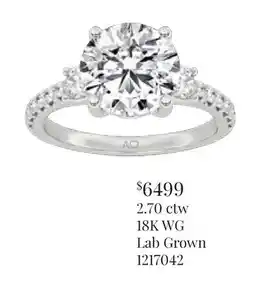 Charm Diamond Above Love Lab Grown 2.70CTW Diamond Bridal Ring in 18K White Gold offer