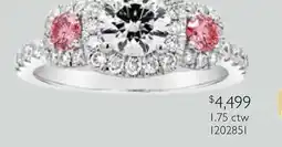 Charm Diamond Jenny Packham 18K White Gold Lab Grown 1.75CTW White & Pink Diamond Bridal Ring offer