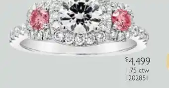 Charm Diamond Jenny Packham 18K White Gold Lab Grown 1.75CTW White & Pink Diamond Bridal Ring offer