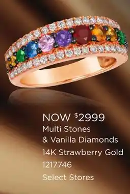 Charm Diamond Le Vian 14K Strawberry Gold Multi-Gemstones and 0.50CTW Diamond Ring offer