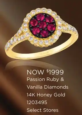 Charm Diamond 14K Honey Gold Diamond Passion Ruby Ring offer