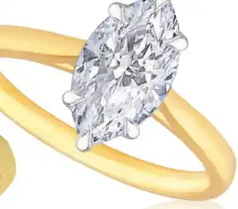 Charm Diamond New Brilliance Lab Grown 2.00CT Marquise Diamond Ring in 14K Yellow Gold offer