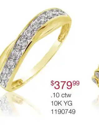 Charm Diamond 10K Yellow Gold 0.10CTW Diamond Band offer