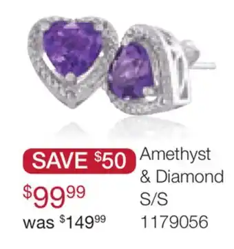 Charm Diamond Sterling Silver Amethyst & 0.013CTW Diamond Earrings offer