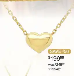 Charm Diamond 10K Yellow Gold 18 Heart Necklace offer