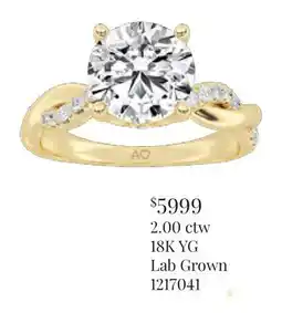 Charm Diamond Above Love Lab Grown 2.00CTW Diamond Bridal Ring in 18K Yellow Gold offer