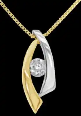 Charm Diamond Glacier Fire 10K Yellow and White Gold Canadian Diamond Pendant offer