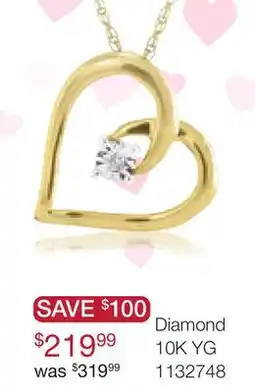 Charm Diamond Diamond 10K YG Diamond Hearts offer