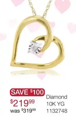 Charm Diamond Diamond 10K YG Diamond Hearts offer