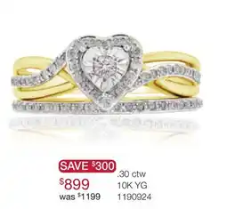 Charm Diamond 10K Yellow Gold 0.30CTW Diamond Bridal Set offer