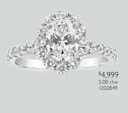 Charm Diamond Jenny Packham 18K White Gold Lab Grown 2.00CTW Oval Cut Diamond Bridal Ring offer