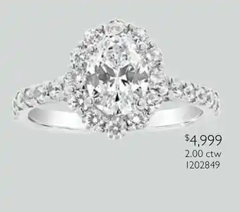 Charm Diamond Jenny Packham 18K White Gold Lab Grown 2.00CTW Oval Cut Diamond Bridal Ring offer