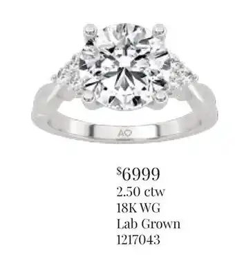 Charm Diamond Above Love Lab Grown 2.50CTW Diamond Bridal Ring in 18K White Gold offer