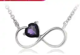 Charm Diamond Sterling Silver Amethyst Infinity Necklace offer