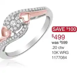 Charm Diamond 10K White & Rose Gold 0.20CTW Diamond Promise Ring offer