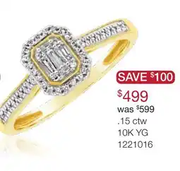 Charm Diamond 0.15CTW Diamond Promise Ring in 10K Yellow Gold offer