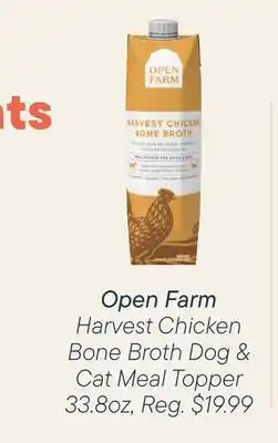 Petvalu Open Farm Harvest Chicken Bone Broth Dog & cat meal topper offer