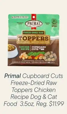 Petvalu Primal Cupboard Cuts Freeze-Dried Raw Toppers Chicken Recipe offer