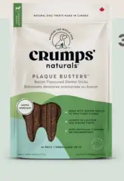 Petvalu Crumps' Naturals Plaque Busters Bacon Flavoured Dental Sticks Dog Treats offer