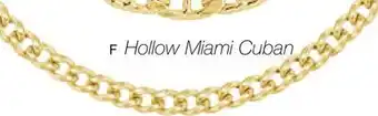 Charm Diamond 10K Yellow Gold 24 Semi-Solid Miami Cuban Chain offer