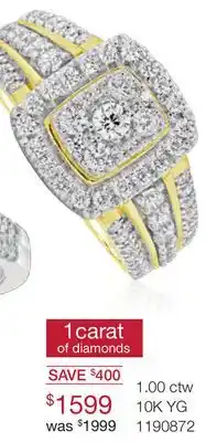 Charm Diamond 10K Yellow Gold 1.00CTW Diamond Fashion Ring offer