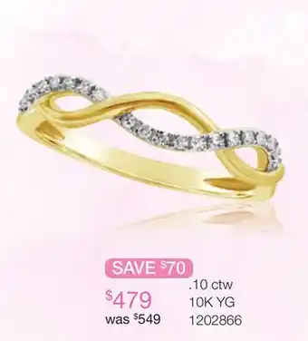 Charm Diamond 50 ctw 10K Yellow White Gold Ring offer