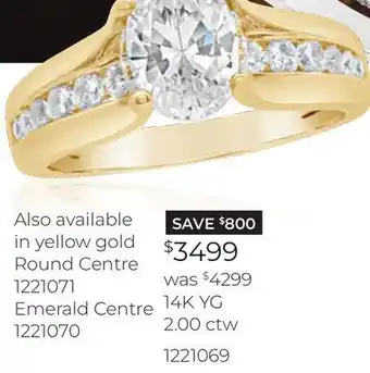 Charm Diamond New Brilliance Lab Grown 2.00CTW Oval Cut Diamond Bridal Ring in 14K Yellow Gold offer