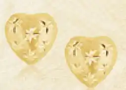 Charm Diamond 10K Yellow Diamond Cut Heart Studs offer