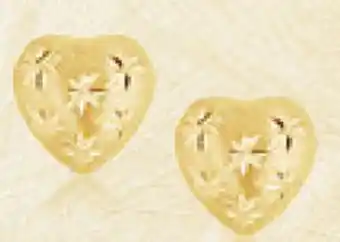 Charm Diamond 10K Yellow Diamond Cut Heart Studs offer