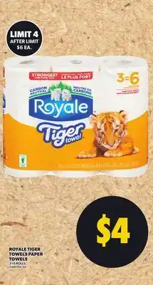 Independent City Market ROYALE TIGER PAPER TOWELS, 3 = 6 ROLLS offer