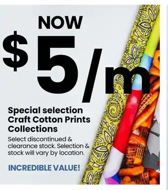 Fabricland Special selection Craft Cotton Prints Collections offer