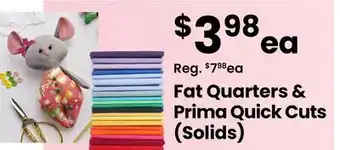 Fabricland Fat Quarters & Prima Quick Cuts (Solids) offer