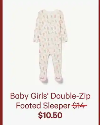 Joe Fresh Baby Girls' Double-Zip Footed Sleeper offer