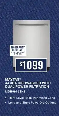 TA Appliances & Barbecues MAYTAG 44 dBA DISHWASHER WITH DUAL POWER FILTRATION offer