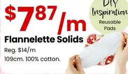 Fabricland Flannelette Solids offer