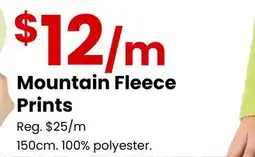 Fabricland Mountain Fleece Prints offer