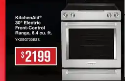 TA Appliances & Barbecues KitchenAid 30 Electric Front-Control Range, 6.4 cu. ft offer