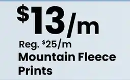 Fabricland Mountain Fleece Prints offer