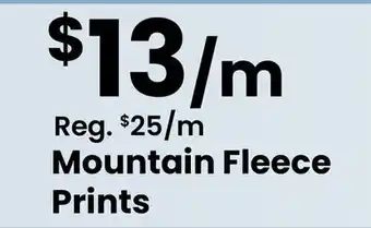 Fabricland Mountain Fleece Prints offer