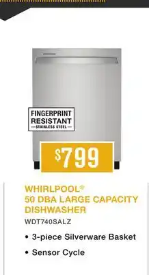 TA Appliances & Barbecues WHIRLPOOL 50 DBA LARGE CAPACITY DISHWASHER offer