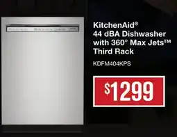 TA Appliances & Barbecues KitchenAid 44 dBA Dishwasher with 360° Max Jets Third Rack offer