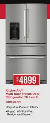 TA Appliances & Barbecues KitchenAid Multi-Door French Door Refrigerator, 26.2 cu. ft offer