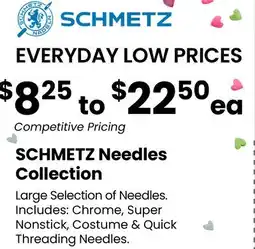 Fabricland SCHMETZ Needles Collection offer