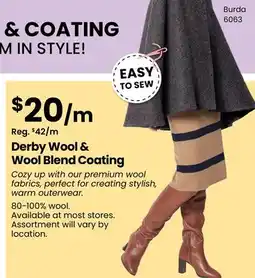 Fabricland Derby Wool & Wool Blend Coating offer