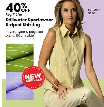 Fabricland Stillwater Sportswear Striped Shirting offer