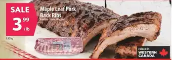 Co-op Maple leaf pork back ribs offer